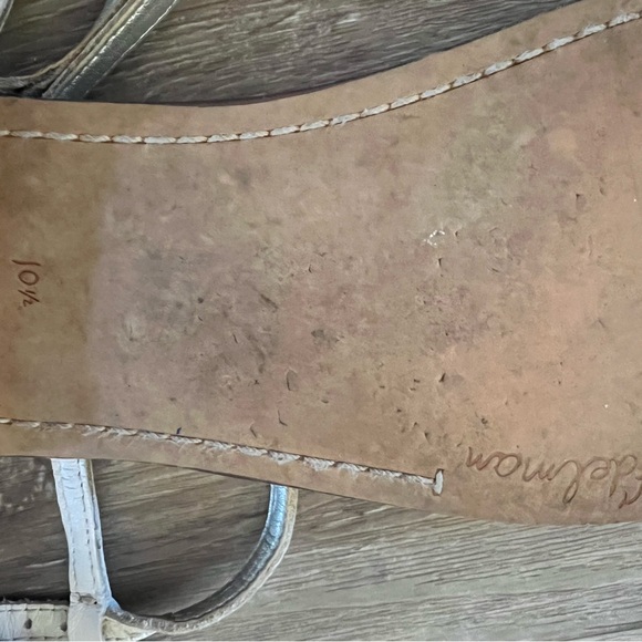 Sam Edelman Gigi White Leather T-Strap Sandal size 10.5 - Picture 4 of 5